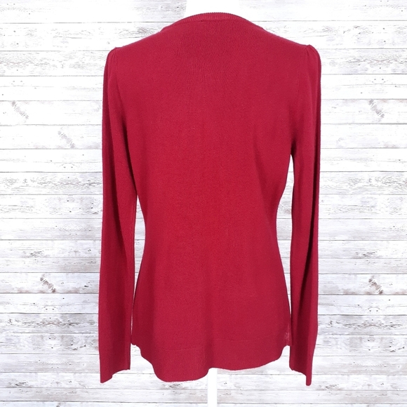 NWOT East 5th Cardigan M Button Front Maroon 853 - Picture 4 of 6